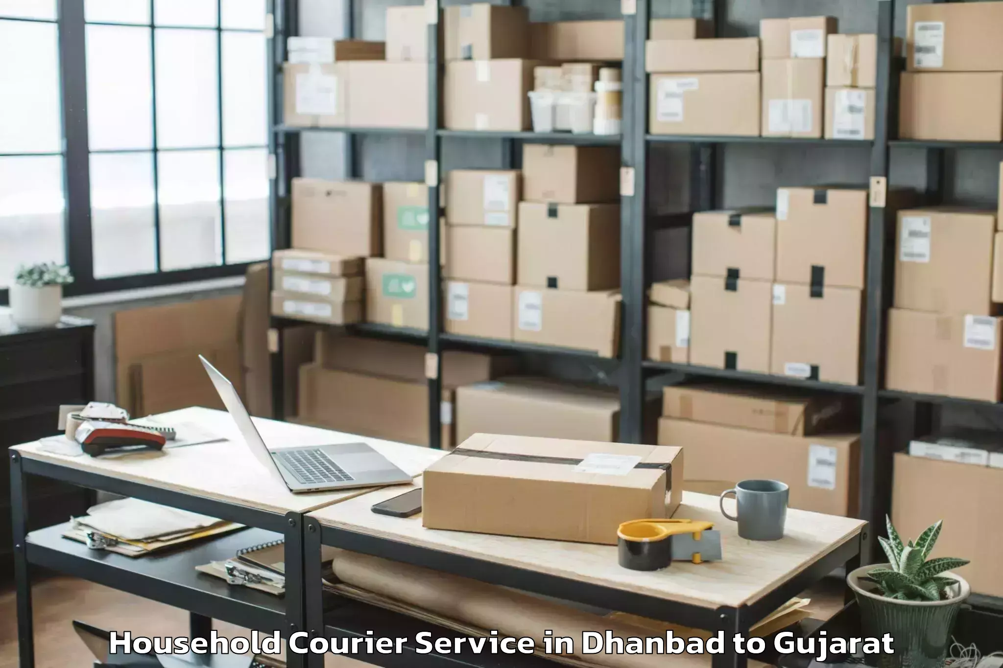 Professional Dhanbad to Mundra Household Courier